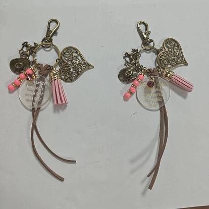 2Piezas de decoraciones colgantes de aleación, vidrio y acrílico con temática de caballos, con broches de langosta de la aleación de la garra