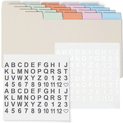 5шт. разделительные листы для блокнотов на кольцах, прямоугольные, с 4шт. самоклеящихся полипропиленовых наклеек