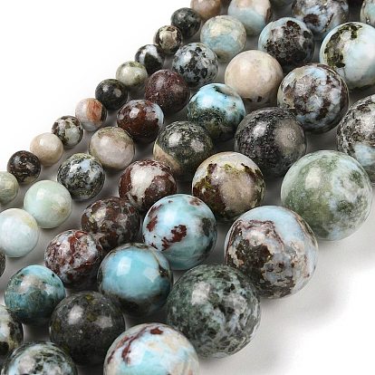 Природные ларимар бисер нитей, круглые