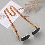 Eyeglasses Chains, Neck Strap for Eyeglasses, with Acrylic Curb Chains, Golden Plated 304 Stainless Steel Lobster Claw Clasps and Rubber Loop Ends