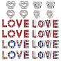 40Pcs 10 Style Alloy Rhinestone Slide Charms, Letter