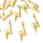 SHEGRACE Brass Pendants, Lightning Bolt Charms, Cadmium Free & Lead Free & Nickel Free