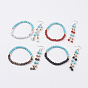 Gemstone Jewelry Sets, Bracelets & Earrings, with Brass Findings