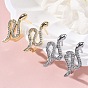 Серьги-кольца из латуни с прозрачным кубическим цирконием, змея