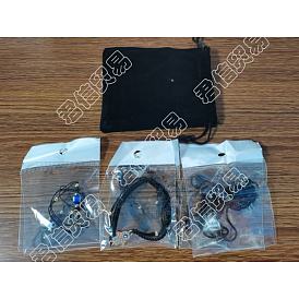 6 pcs 3 bracelets tressés en fils de nylon réglables de style, main hamsa/main de miriam et mauvais œil