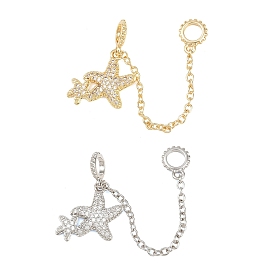 Двойные морские звезды, латунные микропаве, прозрачные кубические циркониевые предохранительные цепи, долговечный, стойки покрытие