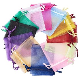 Сумочки из органзы, свадьбы пользу сумки, пользу мешок, с лентами, прямоугольные