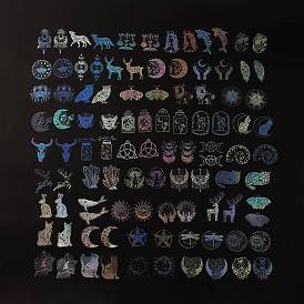 100шт 50 стили волшебная тема животных водонепроницаемые наборы лазерных наклеек, самоклеящиеся наклейки для скрапбукинга своими руками, оформление фотоальбома