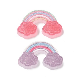 Пластиковые эмалевые кабошоны, радуга