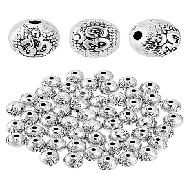 80 бусины из сплава в тибетском стиле, круглые