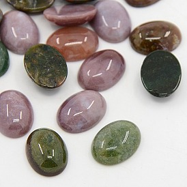 Овальные кабошоны драгоценный камень cmешивать, разные цвета, Индийский агат, 16x12x5 мм