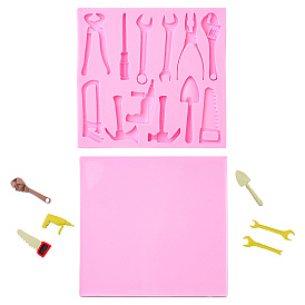 2шт. силиконовые формы для поделок в стиле «инструмент», пила, отвертка, гаечный ключ и молоток