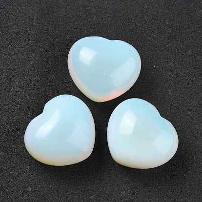 Perles opalite, sans trou, cœur