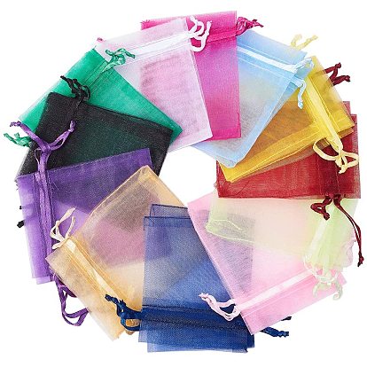 Сумочки из органзы, свадьбы пользу сумки, пользу мешок, с лентами, прямоугольные