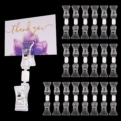 Пластиковые держатели для карточек-вывесок с двумя зажимами для ценников и этикеток