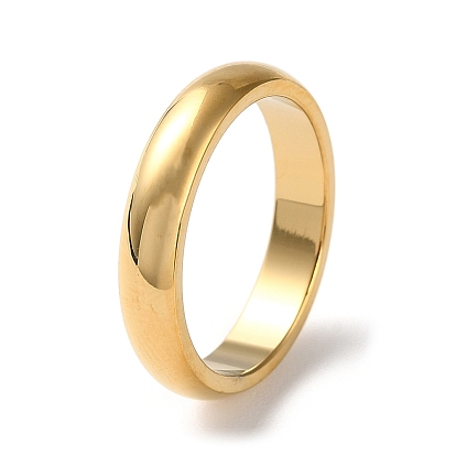 Ion Plating(IP) 304 Stainless Steel Simple Plain Band Finger Ring for Women Men