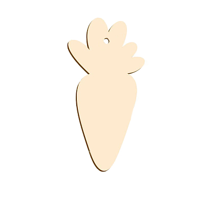 Unfinished Wood Carrot Cutout Shape, for DIY Painting Ornament Easter Home Decor Pendants