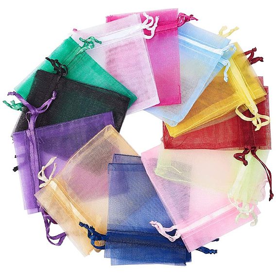 Сумочки из органзы, свадьбы пользу сумки, пользу мешок, с лентами, прямоугольные