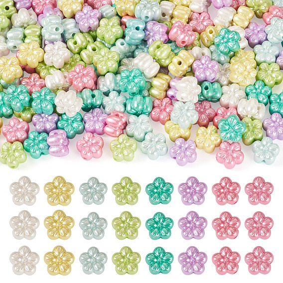 150 шт. непрозрачные акриловые бусины с имитацией жемчуга, цветка сливы
