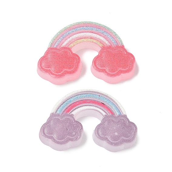 Пластиковые эмалевые кабошоны, радуга