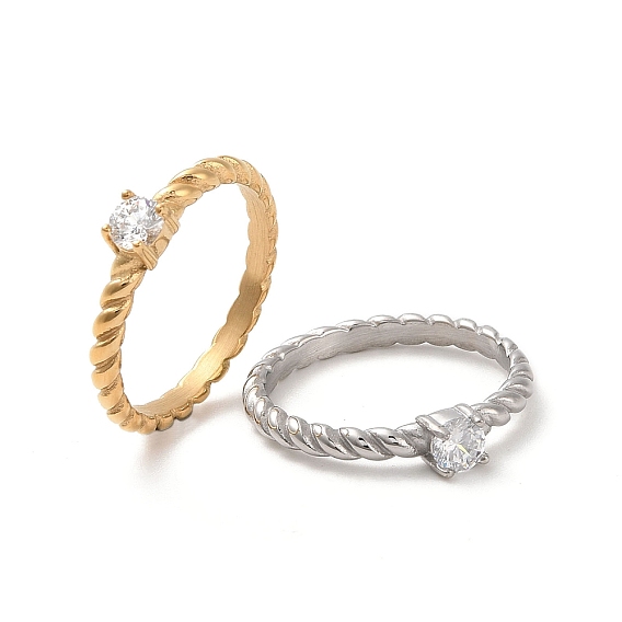 304 перстень из нержавеющей стали, с кубического циркония