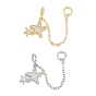 Двойные морские звезды, латунные микропаве, прозрачные кубические циркониевые предохранительные цепи, долговечный, стойки покрытие