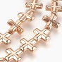 Electroplated Non-magnetic Synthetic Hematite Bead Strand, Cross