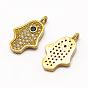 Латунные подвески, микро Pave комплектация ааа кубического циркония, hamsa hand / hand of fatima / hand of miriam charms, без никеля 
