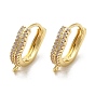 Rack Plating Brass Micro Pave Cubic Zirconia Hoop Findings, with Loop