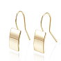 Brass Dangle Earrings, Rectangle, Nickel Free