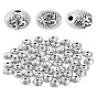 80pcs Tibetan Style Alloy Beads, Round