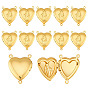 12 шт. латунные подвески-медальоны в форме сердца, долговечный, без кадмия и без свинца, стойки покрытие