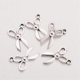 Scissor Tibetan Style Zinc Alloy Pendants, Lead Free & Cadmium Free, 20x14x3mm, Hole: 2mm, about 500pcs/500g
