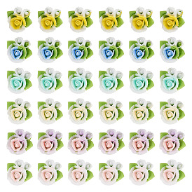 200шт. непрозрачные кабошоны в виде цветов из смолы