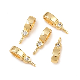 Латунные микро-паве кубические цирконии штифты булавки подвески, за половину пробурено бисера, без свинца и без кадмия, долговечный, стойки покрытие