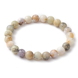 Natural Opal Round Beaded Stretch Bracelets