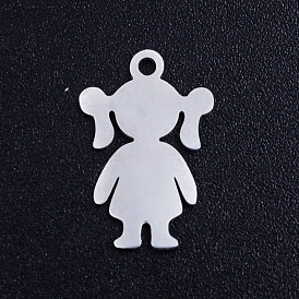 201 Stainless Steel Pendants, Blank Stamping Tag, Girl
