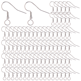100 шт. 304 крючки для серег из нержавеющей стали, французские крючки с катушкой и шариком