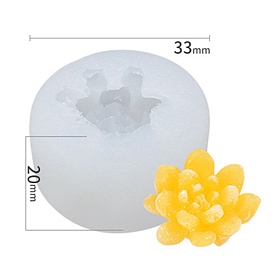 Succulent Plants Shape DIY Candle Silicone Molds, Resin Casting Molds, For UV Resin, Epoxy Resin Jewelry Making