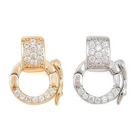 Brass Micro Pave Clear Cubic Zirconia Twister Clasp
