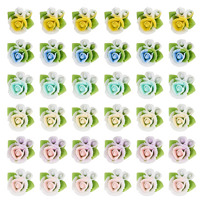 200шт. непрозрачные кабошоны в виде цветов из смолы