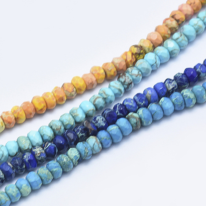 Натуральные имперские нитки из бисера яшмы, граненые, окрашенные, рондель