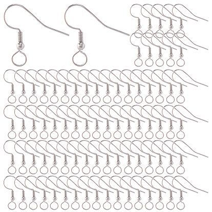 100 шт. 304 крючки для серег из нержавеющей стали, французские крючки с катушкой и шариком
