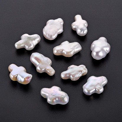 Natural Keshi Pearl Beads, Cultured Freshwater Pearl, No Hole/Undrilled, Cross