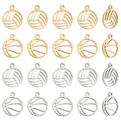 24шт. 4 стили подвески из нержавеющей стали, отрезать, волейбольный шарм