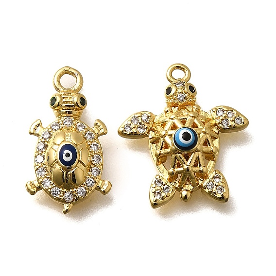 Латунные микро проложить кубического циркония подвески, с эмалью, без кадмия, без никеля и без свинца, черепаховые чары