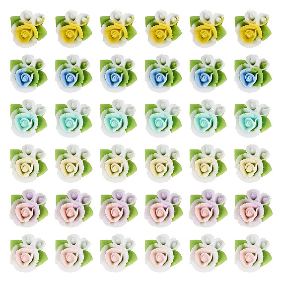 200шт. непрозрачные кабошоны в виде цветов из смолы