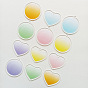 Gradient Color Plastic Keychain Blanks, with Ball Chains, Round/Heart Shape