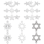 12Pcs 6 Style 304 Stainless Steel Link Connectors, Laser Cut, Star & Hexagram & Sun