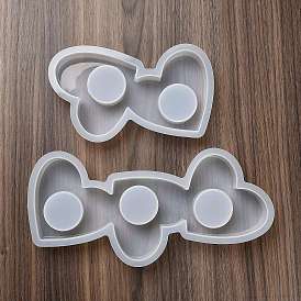 DIY Heart Candlesticks Silicone Molds, for Candle Making